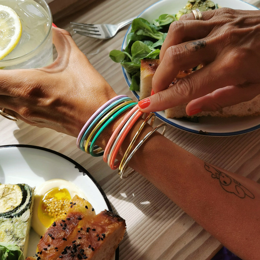 Messy Color Bangles / blue - green