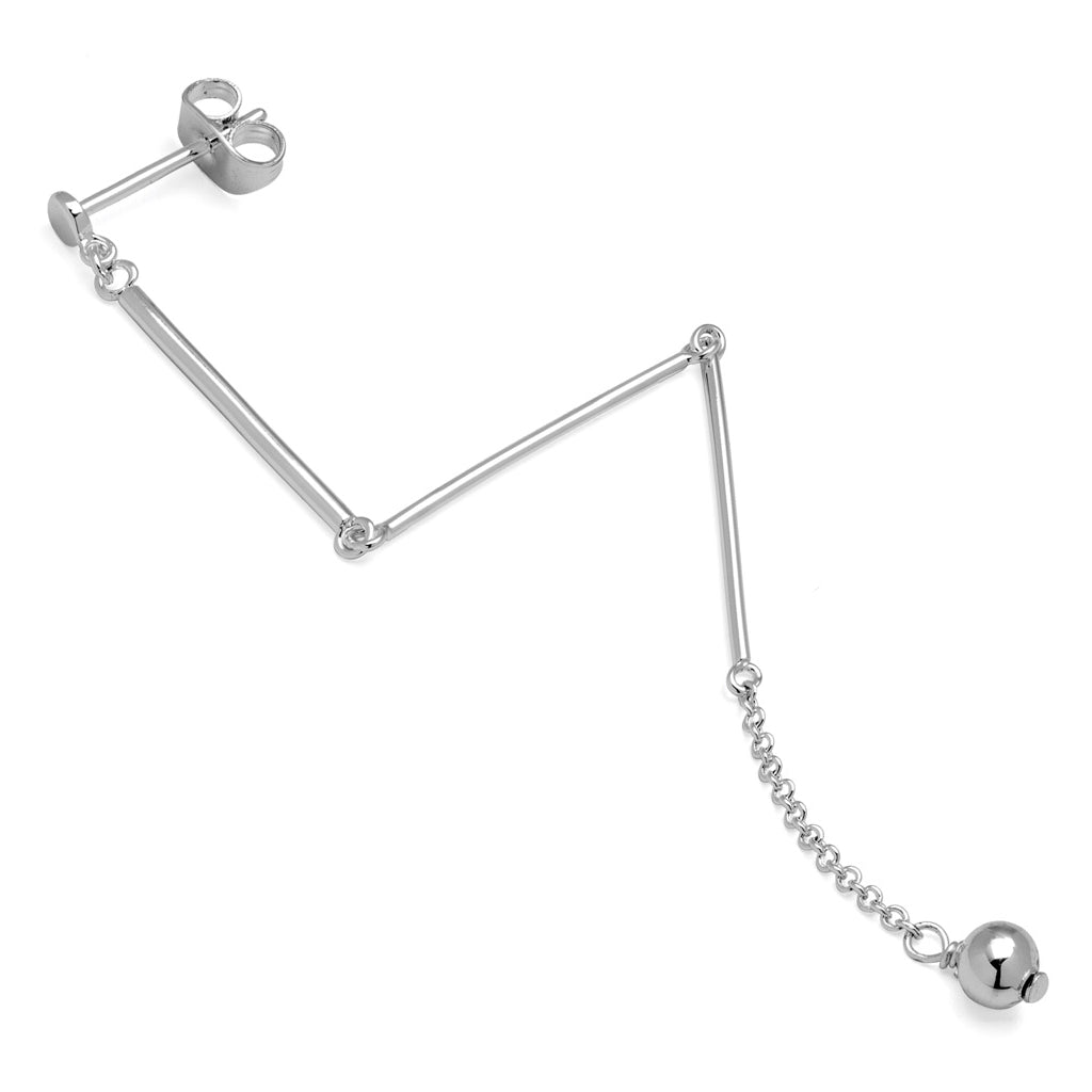 LULU Copenhagen 3 Long Pins earring 1 pcs Ear stud, 1 pcs Silver Plated
