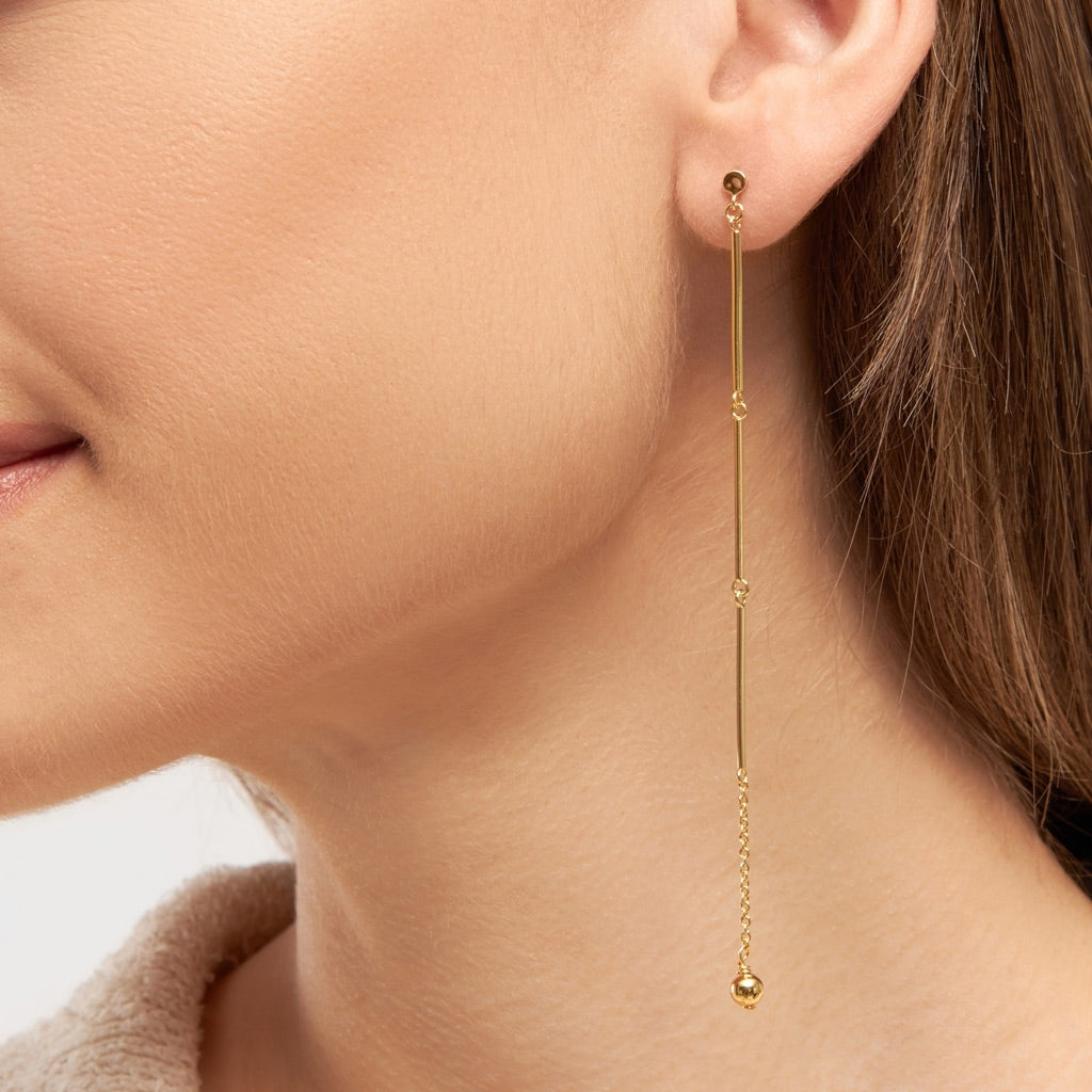 LULU Copenhagen 3 Long Pins earring 1 pcs Ear stud, 1 pcs Gold plated