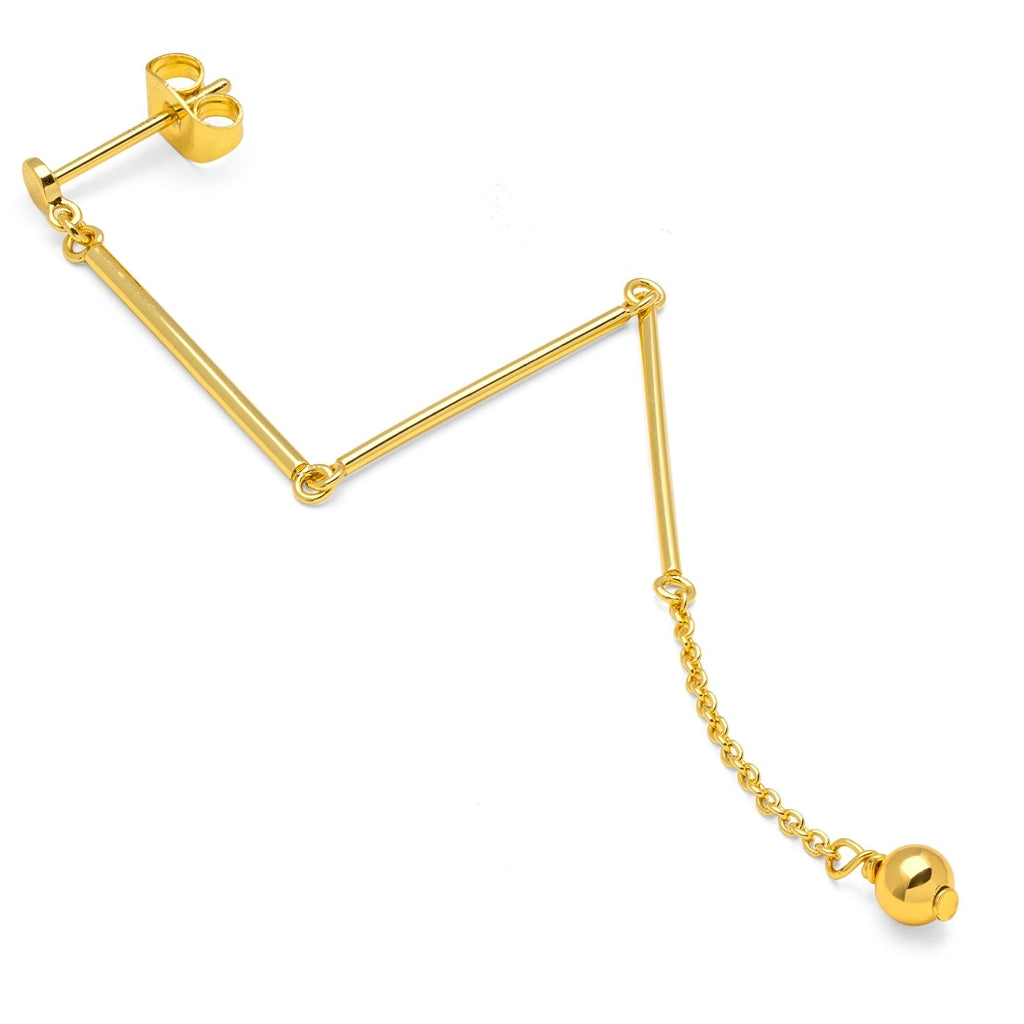 LULU Copenhagen 3 Long Pins earring 1 pcs Ear stud, 1 pcs Gold plated