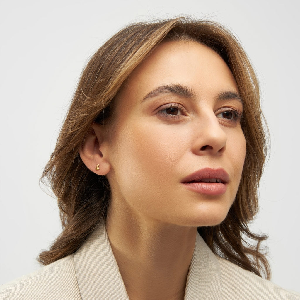 LULU Copenhagen Anchor earring 1 pcs Ear stud, 1 pcs Gold plated