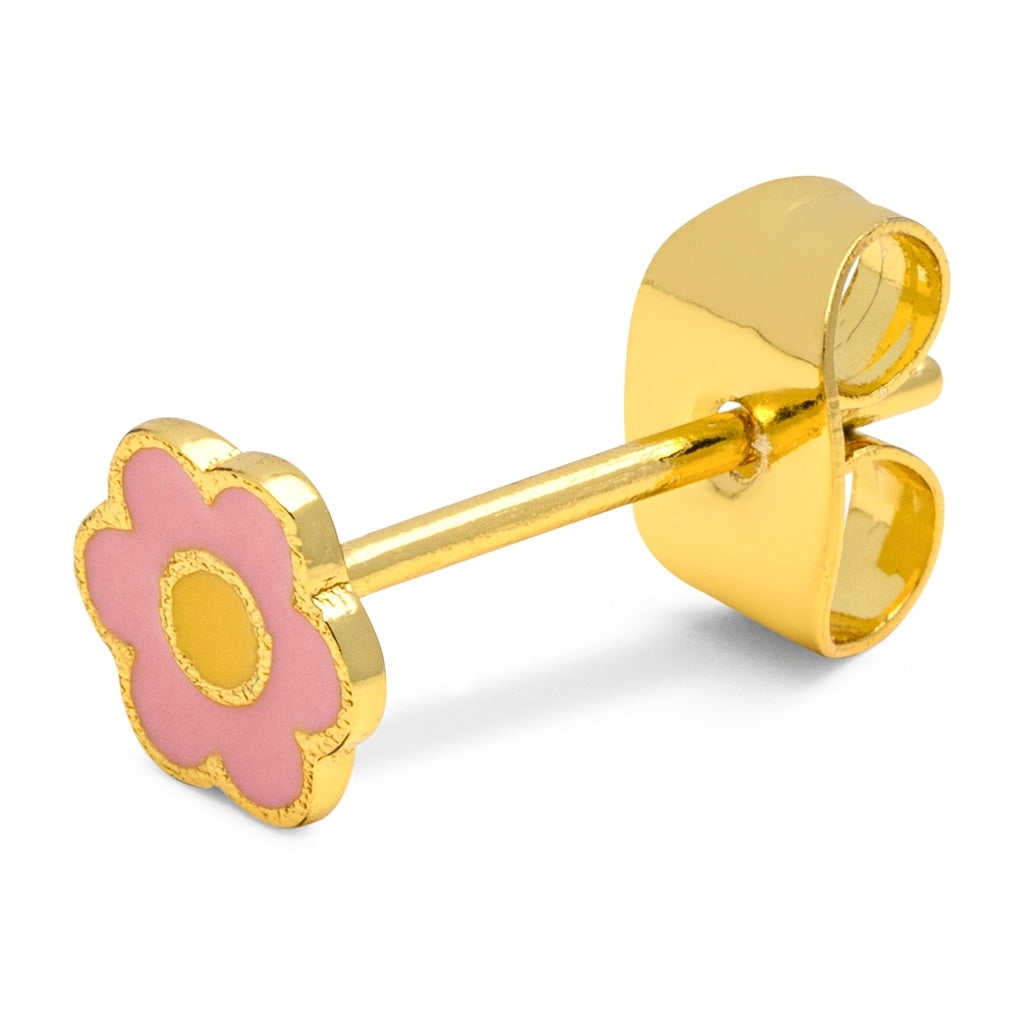 LULU Copenhagen Anemone earring 1 pcs gold plated Ear stud, 1 pcs Yellow-Pink