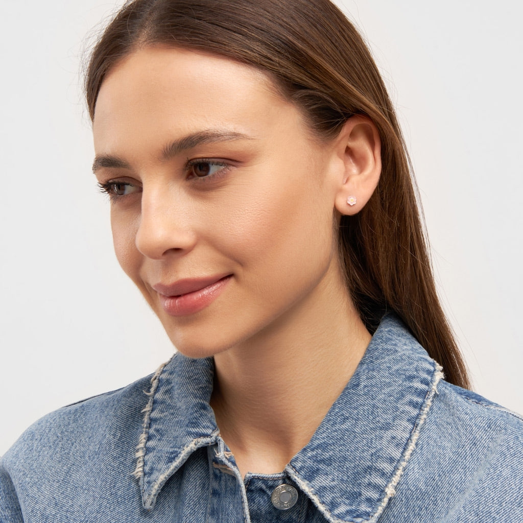 LULU Copenhagen Anemone earring 1 pcs silver plated Ear stud, 1 pcs Yellow-Pink