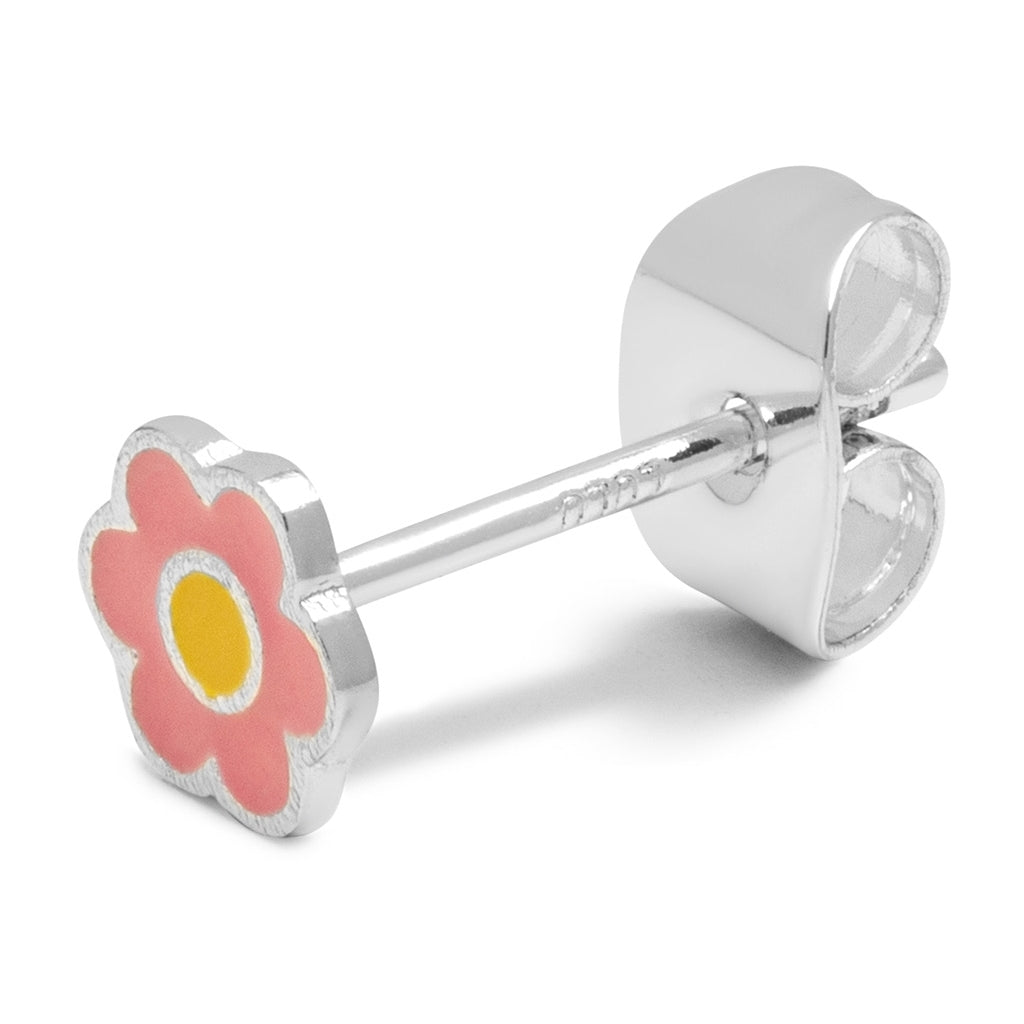 LULU Copenhagen Anemone earring 1 pcs silver plated Ear stud, 1 pcs Yellow-Pink