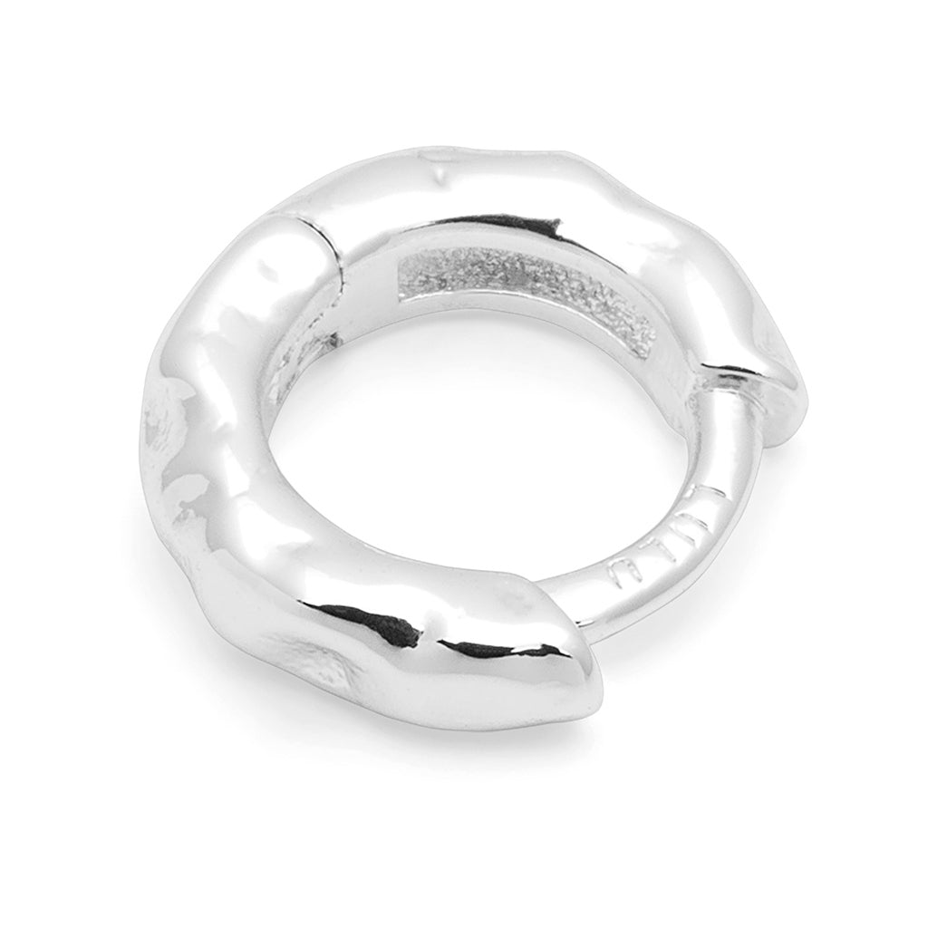 LULU Copenhagen Basic Rough Hoops pair Hoops Silver Plated