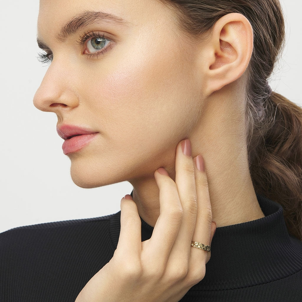 LULU Copenhagen Basic Rough Ring Rings Gold plated