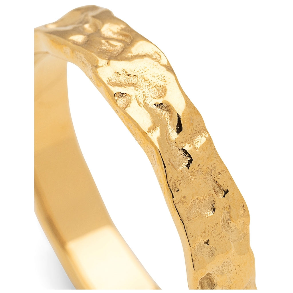 LULU Copenhagen Basic Rough Ring Rings Gold plated