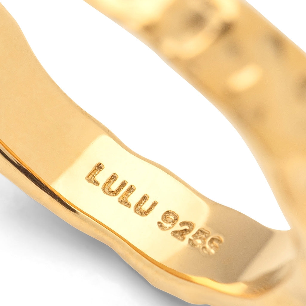 LULU Copenhagen Basic Rough Ring Rings Gold plated