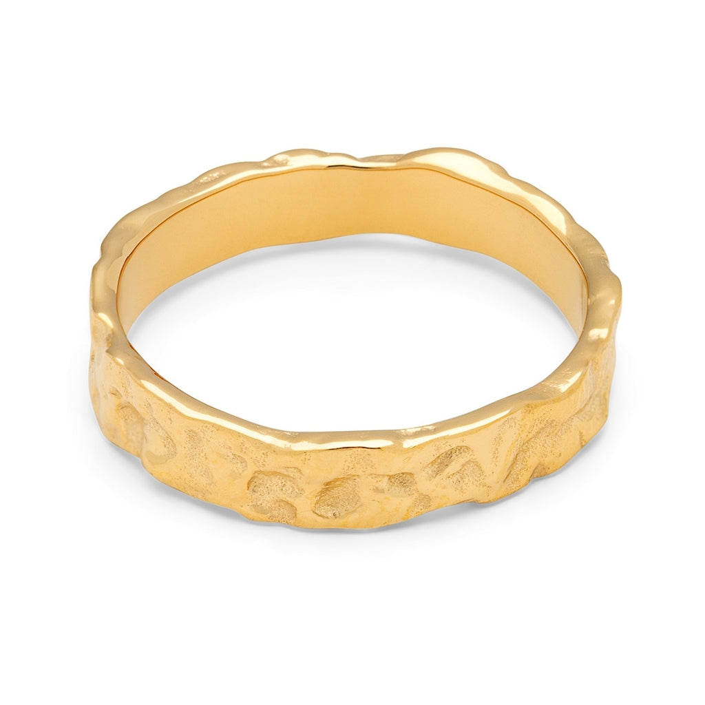 LULU Copenhagen Basic Rough Ring Rings Gold plated