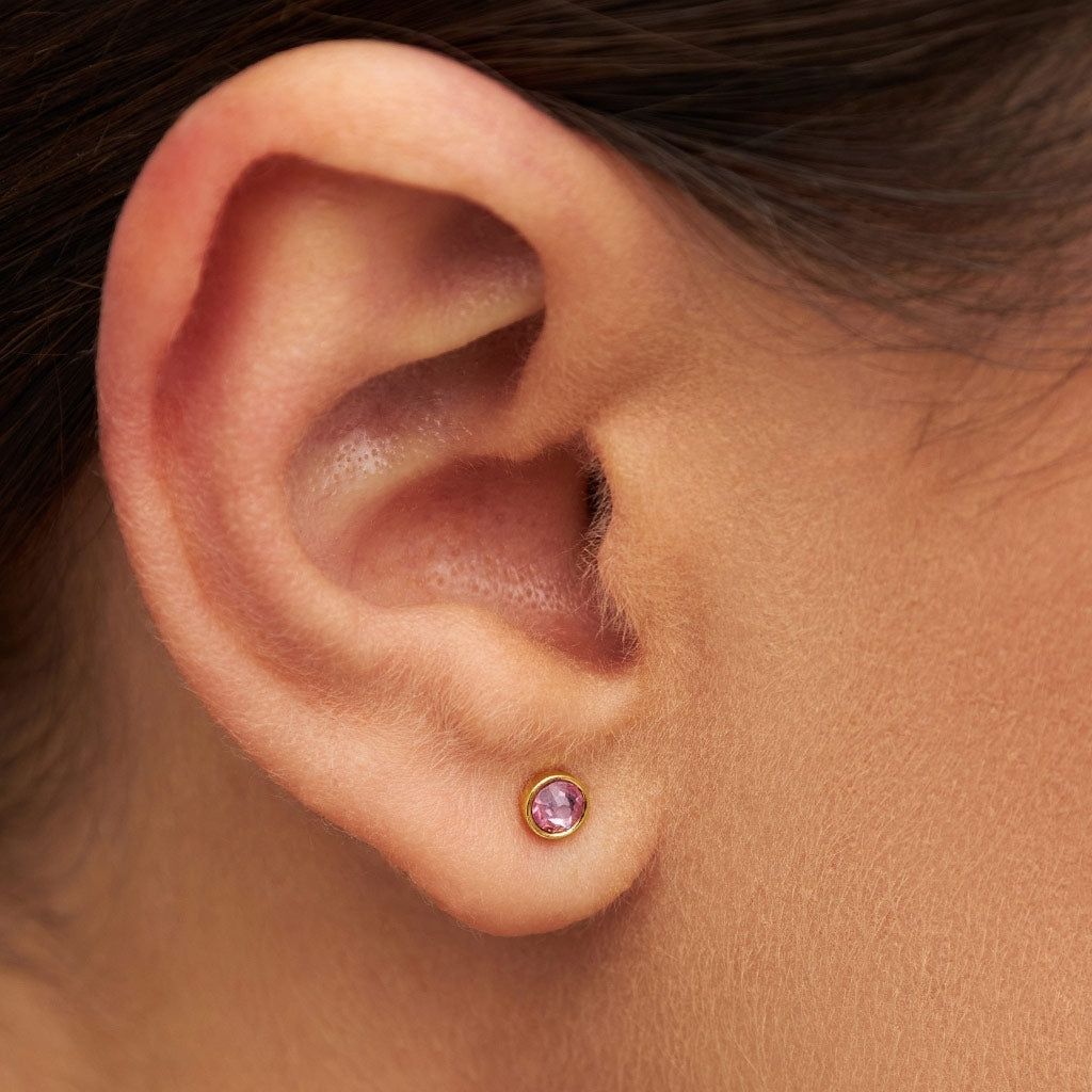 LULU Copenhagen Bling earring 1 pcs gold plated Ear stud, 1 pcs Light Rose