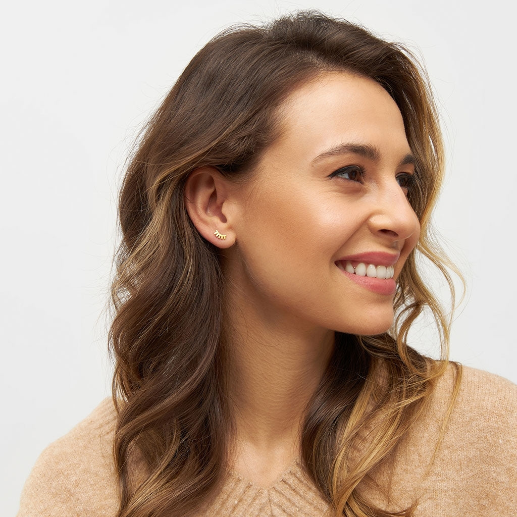 LULU Copenhagen Blink earring 1 pcs brushed Ear stud, 1 pcs Gold plated