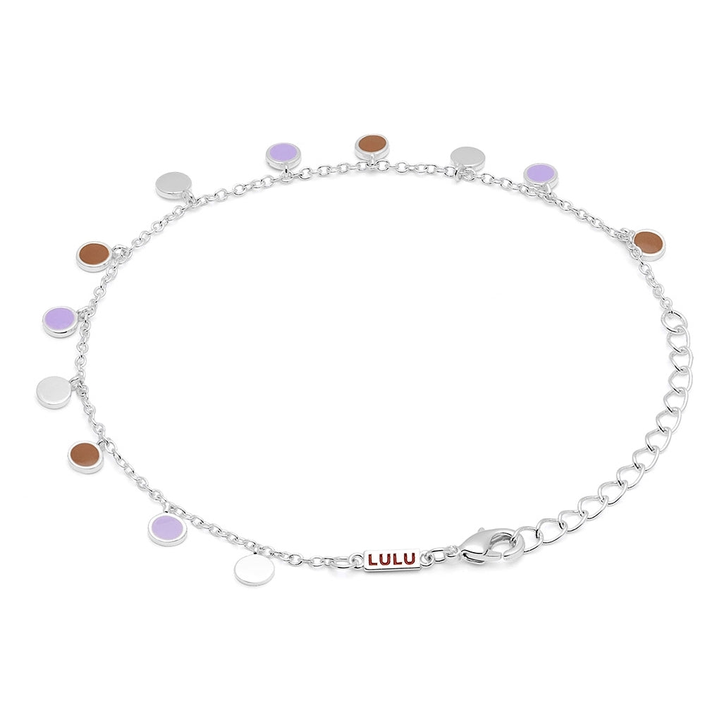 LULU Copenhagen Boho Bracelet silver plated Bracelets Mocha Mousse/Purple