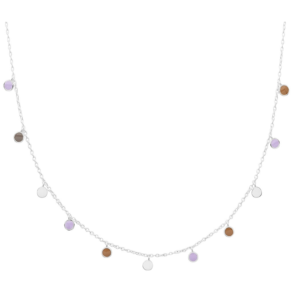 LULU Copenhagen Boho Necklace silver plated Necklaces Mocha Mousse/Purple