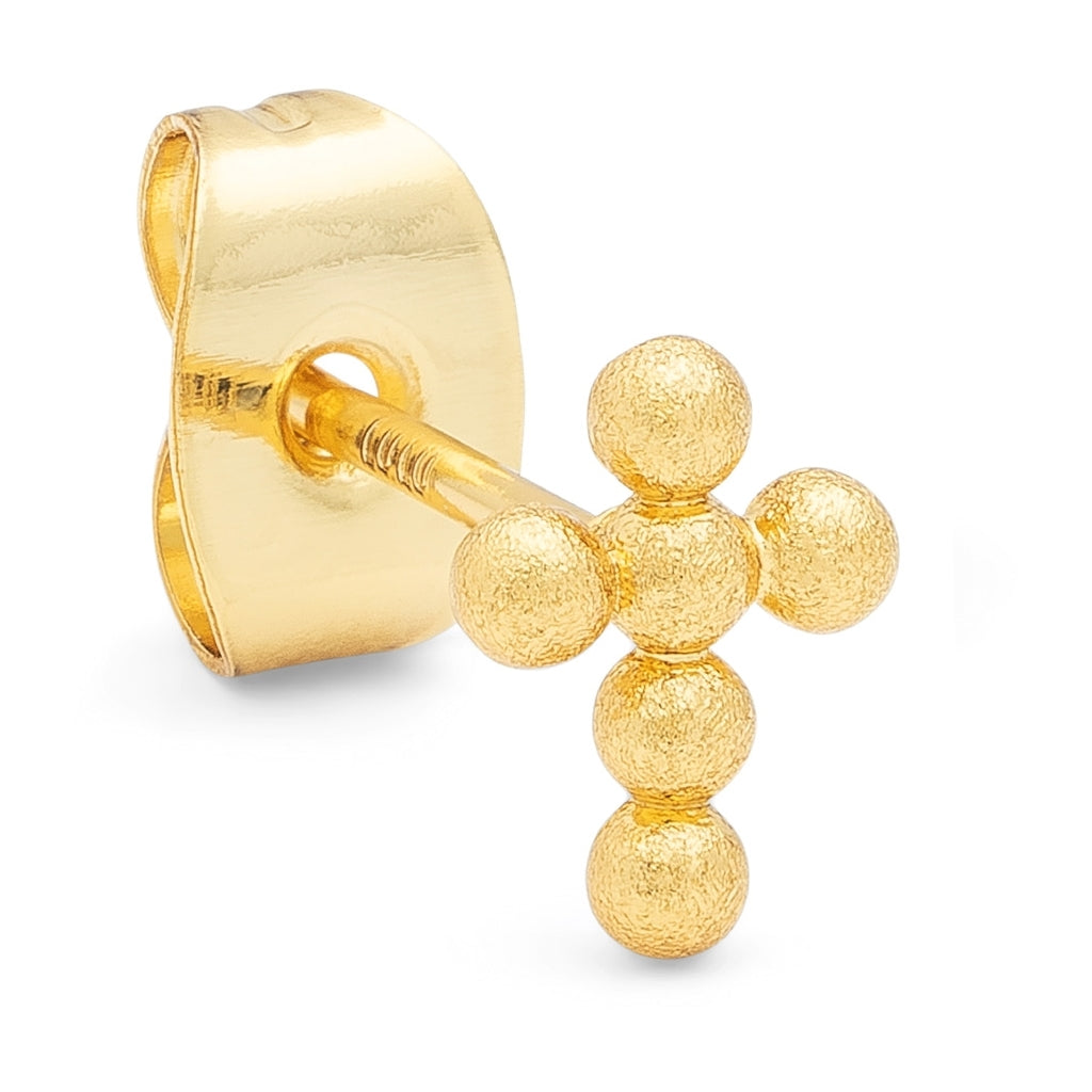 LULU Copenhagen Bouquet Cross earring 1 pcs Ear stud, 1 pcs Gold plated