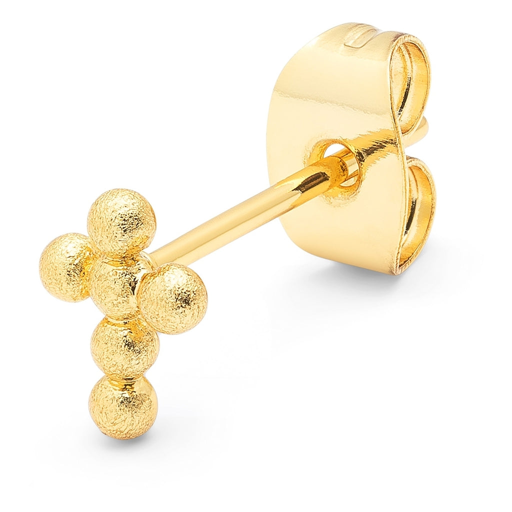 LULU Copenhagen Bouquet Cross earring 1 pcs Ear stud, 1 pcs Gold plated