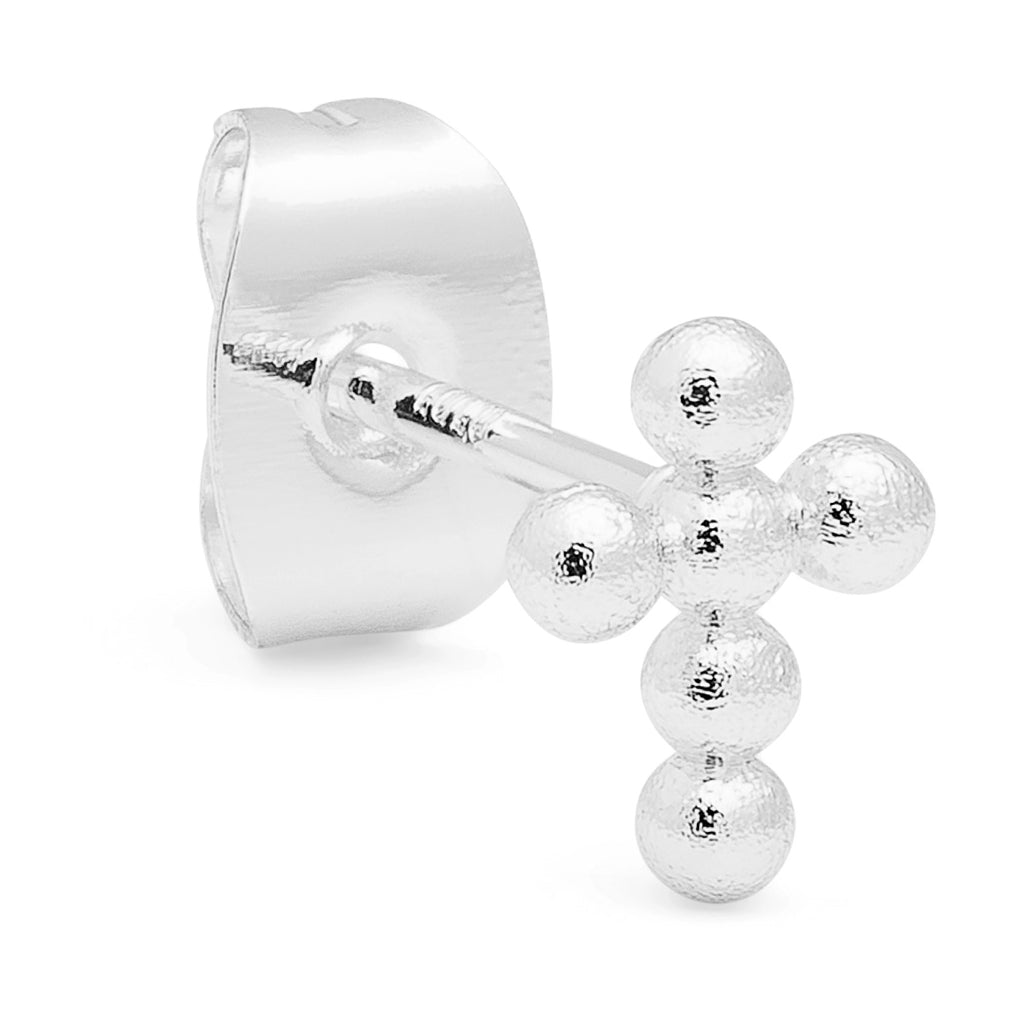LULU Copenhagen Bouquet Cross earring 1 pcs Ear stud, 1 pcs Silver Plated
