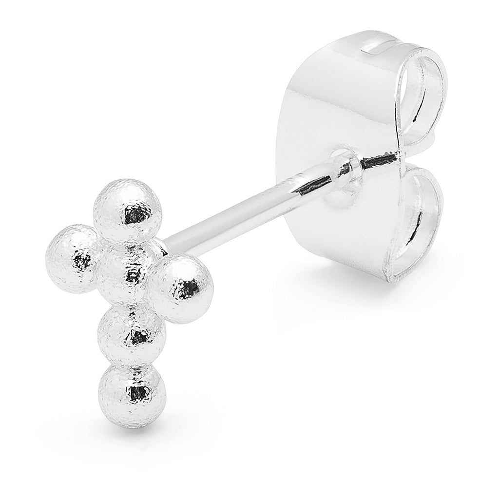 LULU Copenhagen Bouquet Cross earring 1 pcs Ear stud, 1 pcs Silver Plated