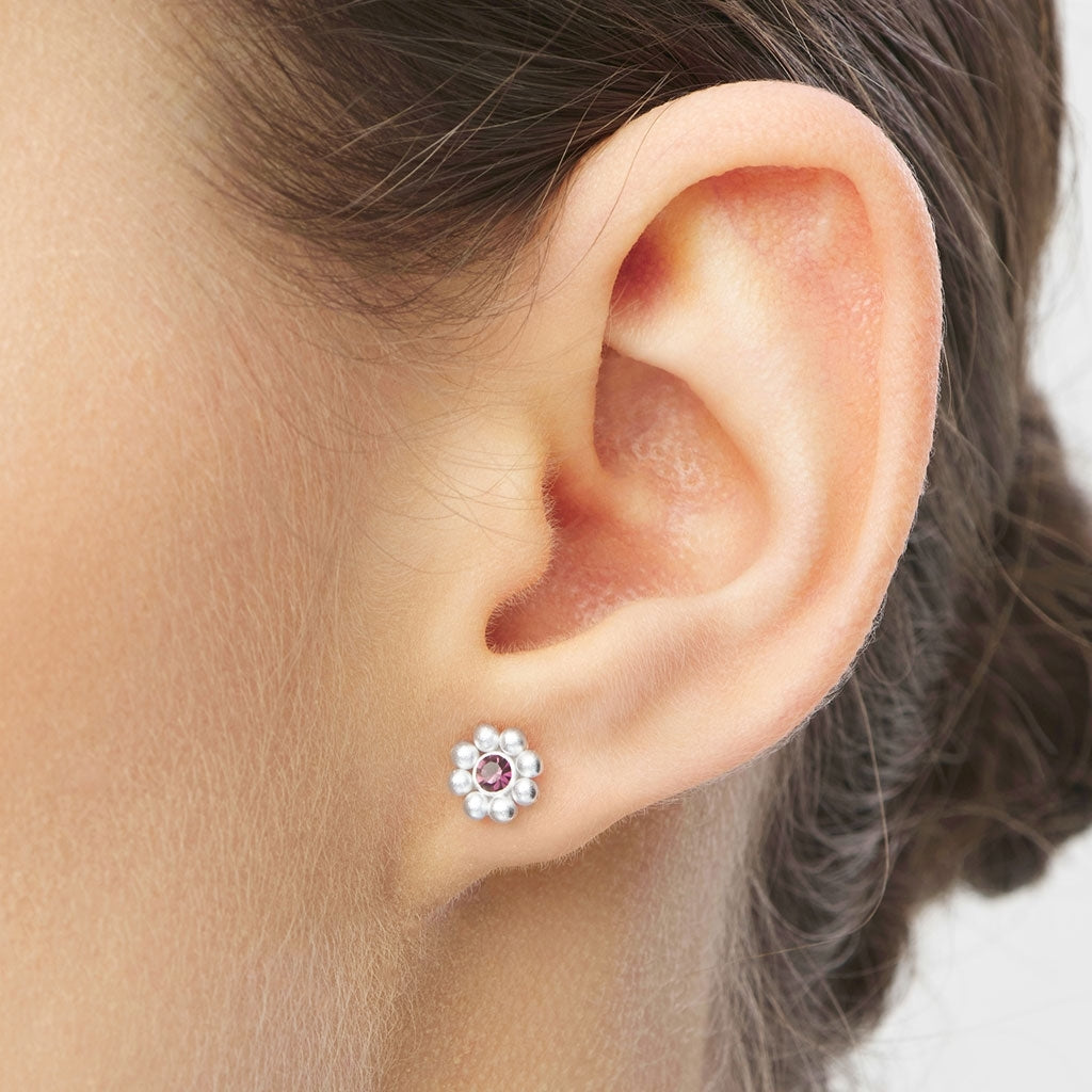LULU Copenhagen Bouquet Crystal Flower earring 1 pcs Ear stud, 1 pcs Amethyst