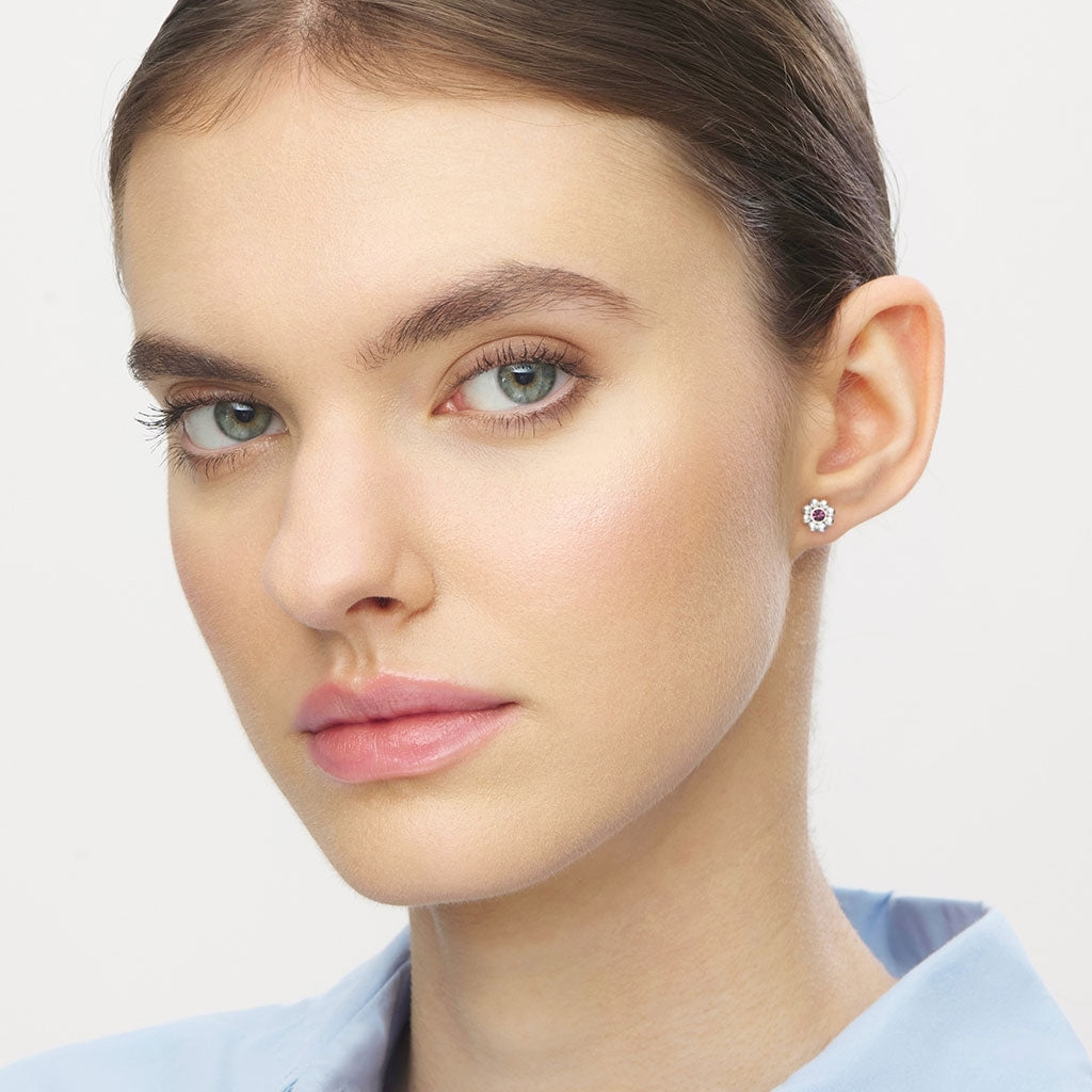 LULU Copenhagen Bouquet Crystal Flower earring 1 pcs Ear stud, 1 pcs Amethyst