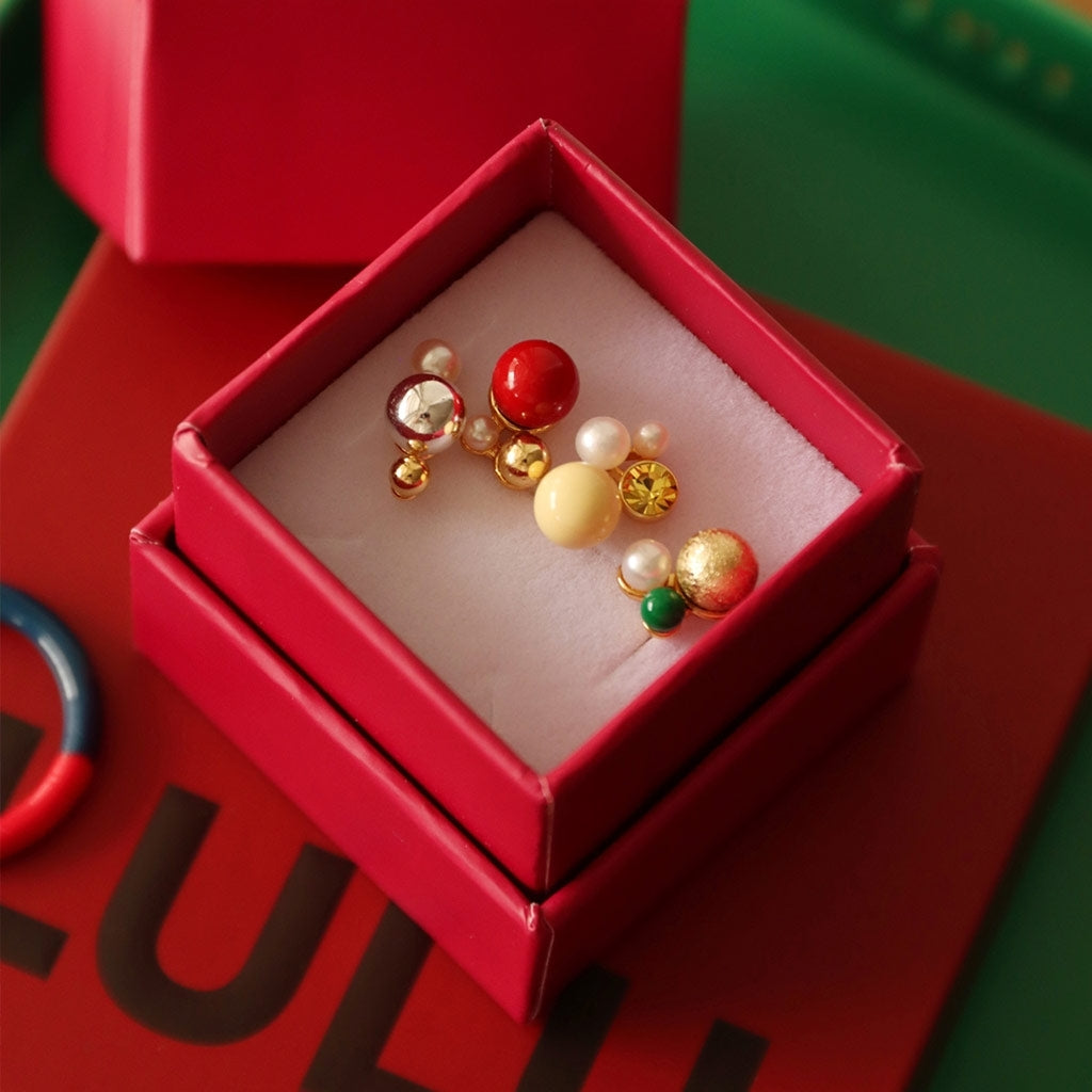 LULU Copenhagen Bouquet Lemon earring 1 pcs Ear stud, 1 pcs Gold plated