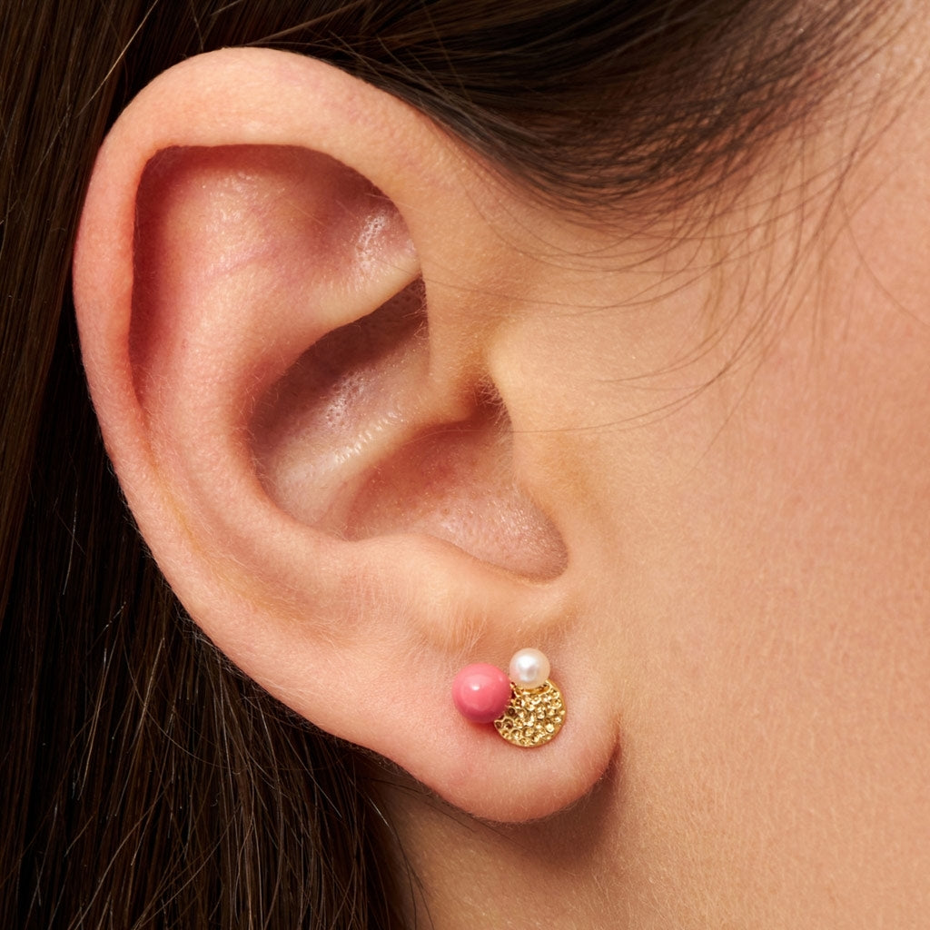 LULU Copenhagen Bouquet Plate earring 1 pcs Ear stud, 1 pcs Gold plated