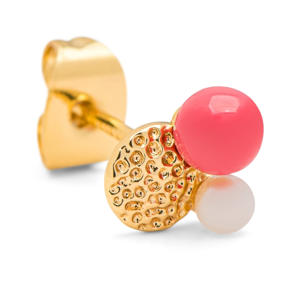 LULU Copenhagen Bouquet Plate earring 1 pcs Ear stud, 1 pcs Gold plated