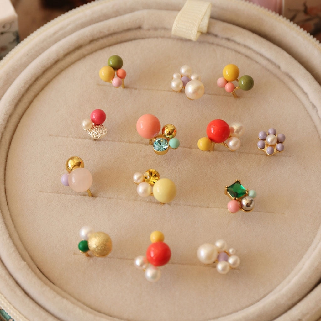 LULU Copenhagen Bouquet Plate earring 1 pcs Ear stud, 1 pcs Silver Plated