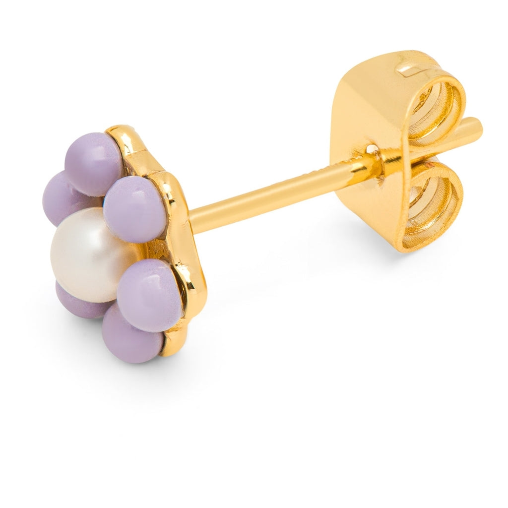 LULU Copenhagen Bouquet Purple Flower earring 1 pcs Ear stud, 1 pcs Gold plated