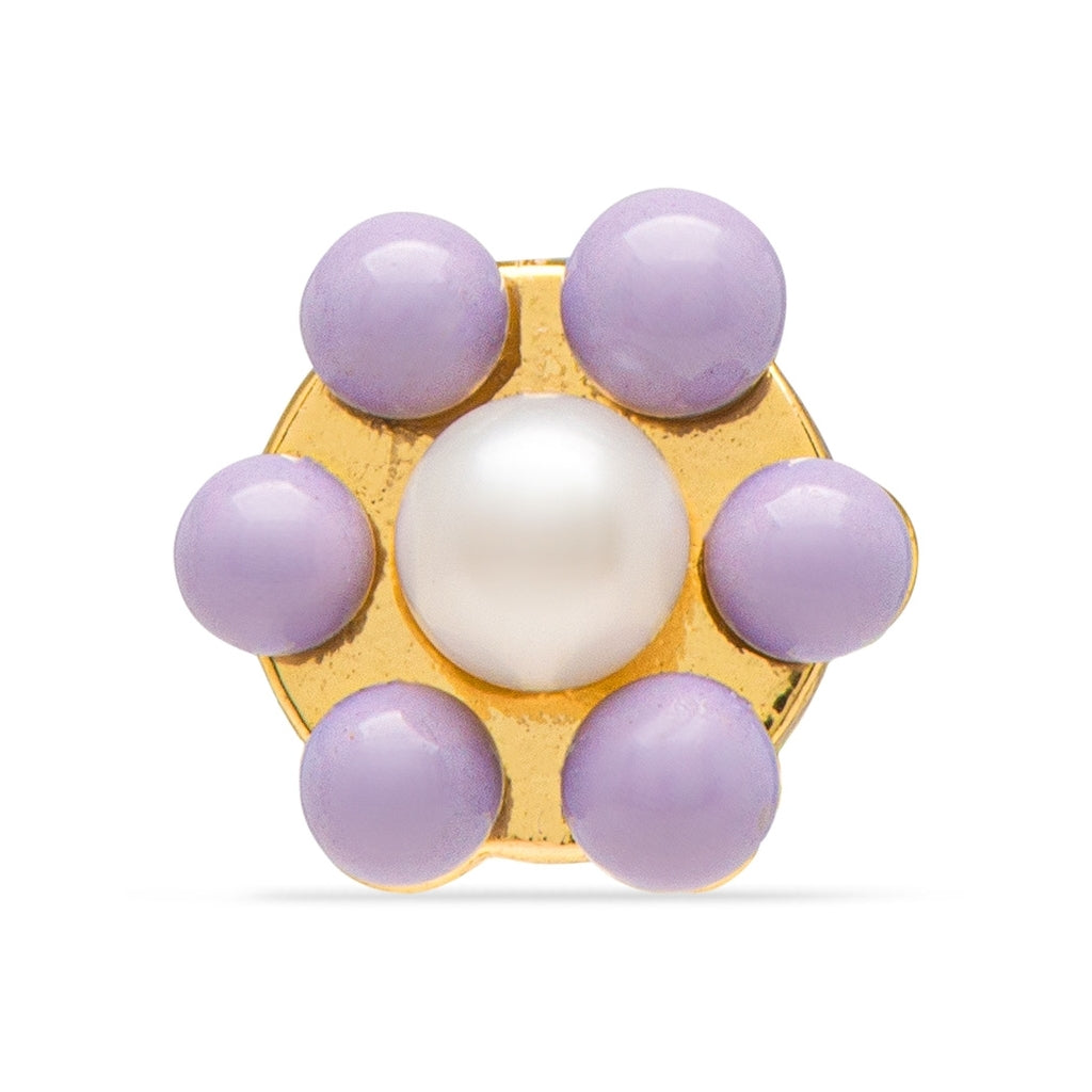 LULU Copenhagen Bouquet Purple Flower earring 1 pcs Ear stud, 1 pcs Gold plated