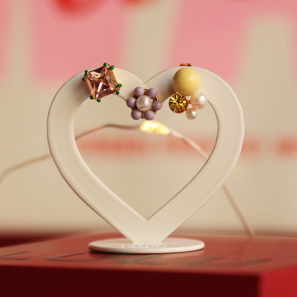 LULU Copenhagen Bouquet Purple Flower earring 1 pcs Ear stud, 1 pcs Gold plated