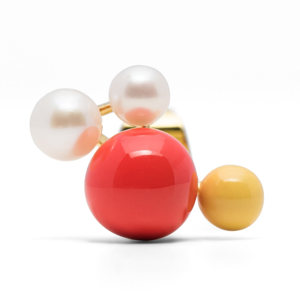 LULU Copenhagen Bouquet Red earring 1 pcs Ear stud, 1 pcs Gold plated