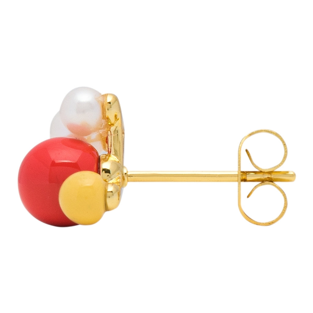 LULU Copenhagen Bouquet Red earring 1 pcs Ear stud, 1 pcs Gold plated