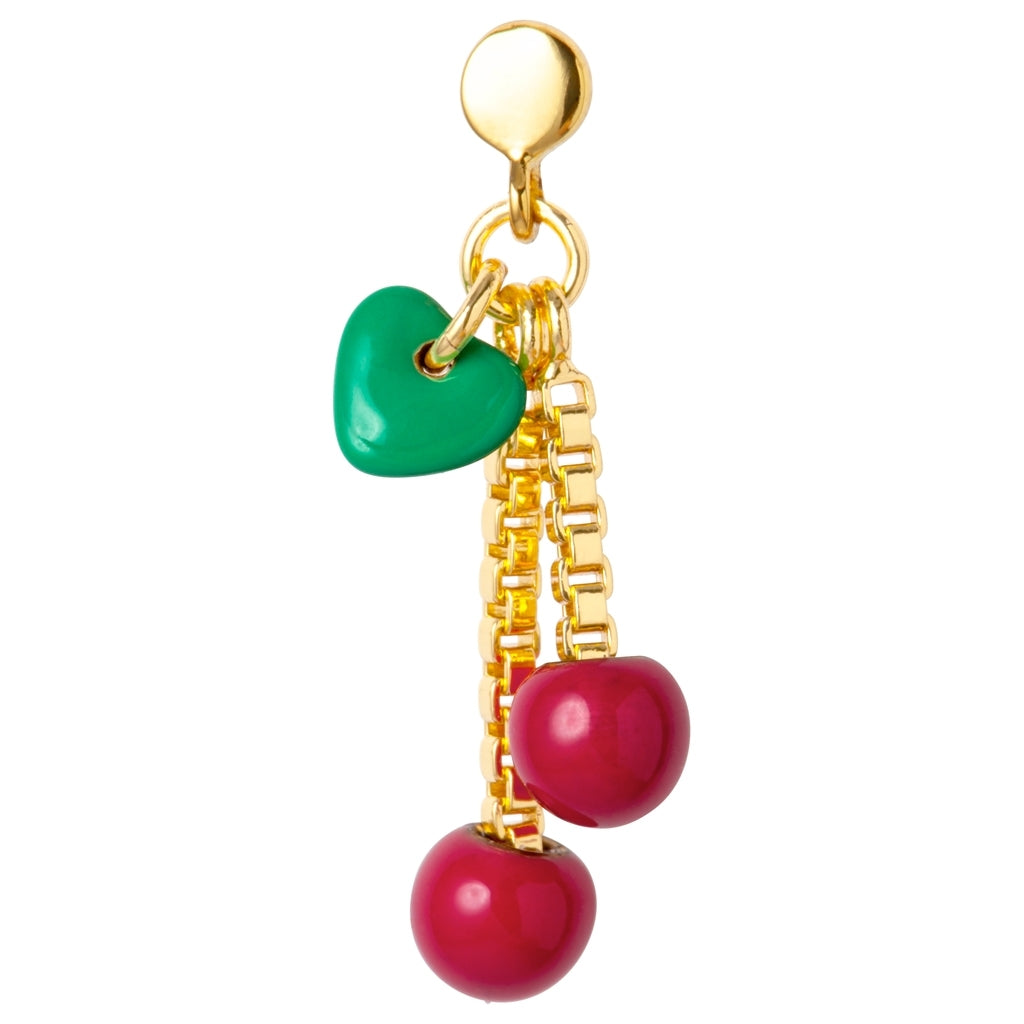 LULU Copenhagen Cherry earring 1 pcs Ear stud, 1 pcs Ruby Red