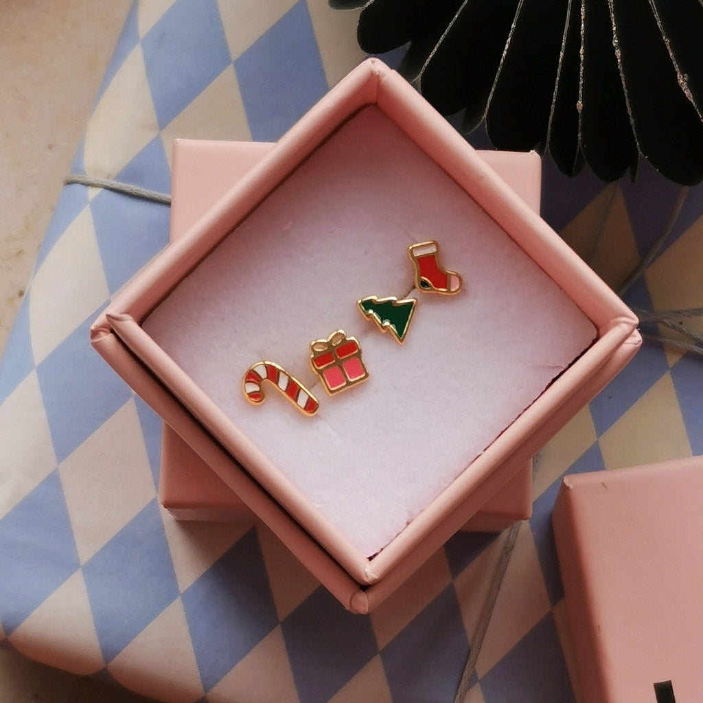 LULU Copenhagen Christmas Gift earring 1 pcs Ear stud, 1 pcs Gold plated
