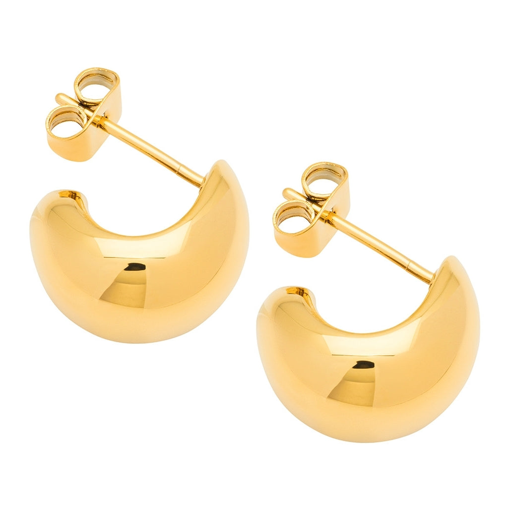 LULU Copenhagen Chunky Drop Hoops pair Hoops Gold plated