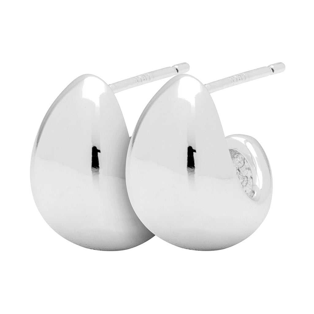 LULU Copenhagen Chunky Drop Hoops pair Hoops Silver Plated