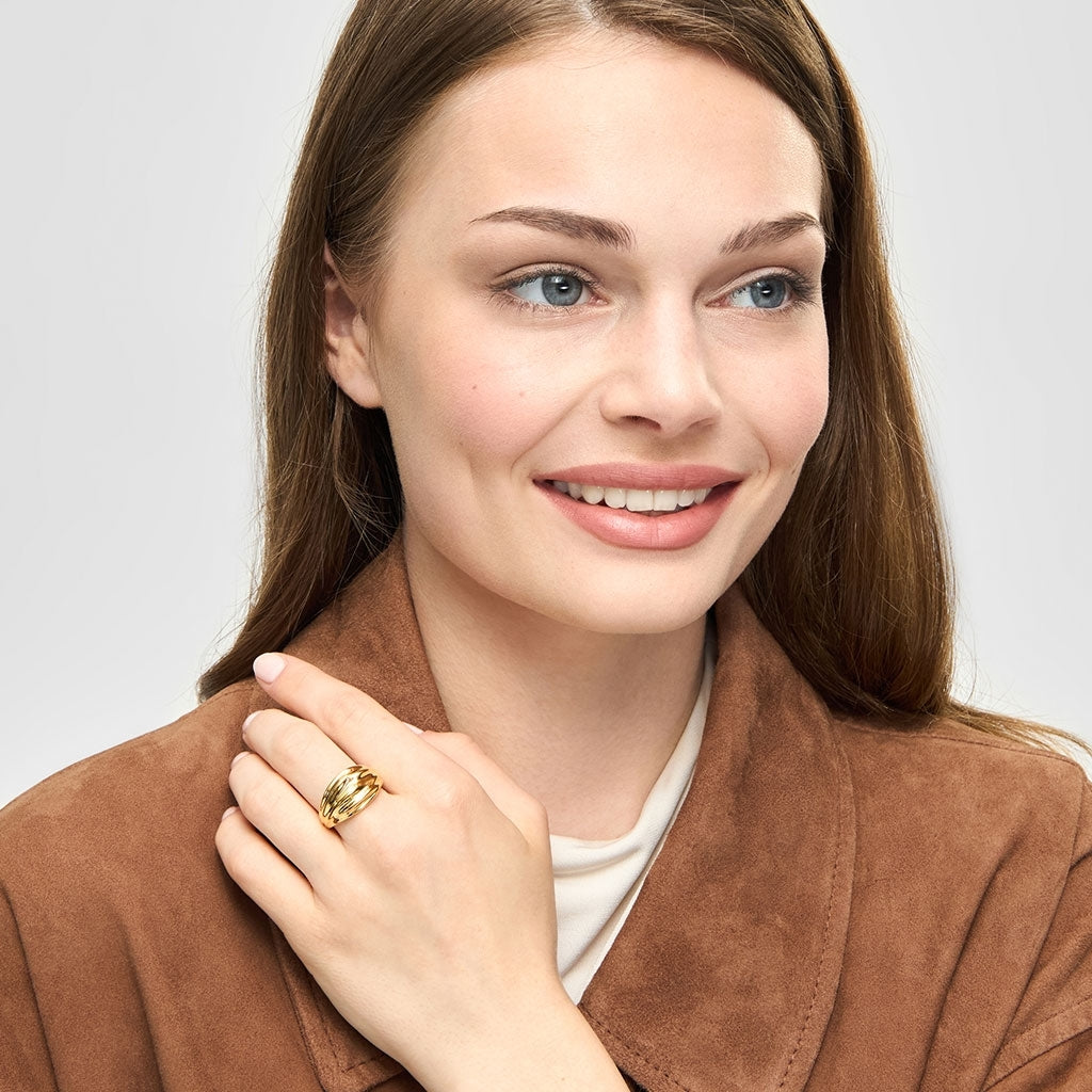 LULU Copenhagen Chunky Silk Ring Rings Gold plated