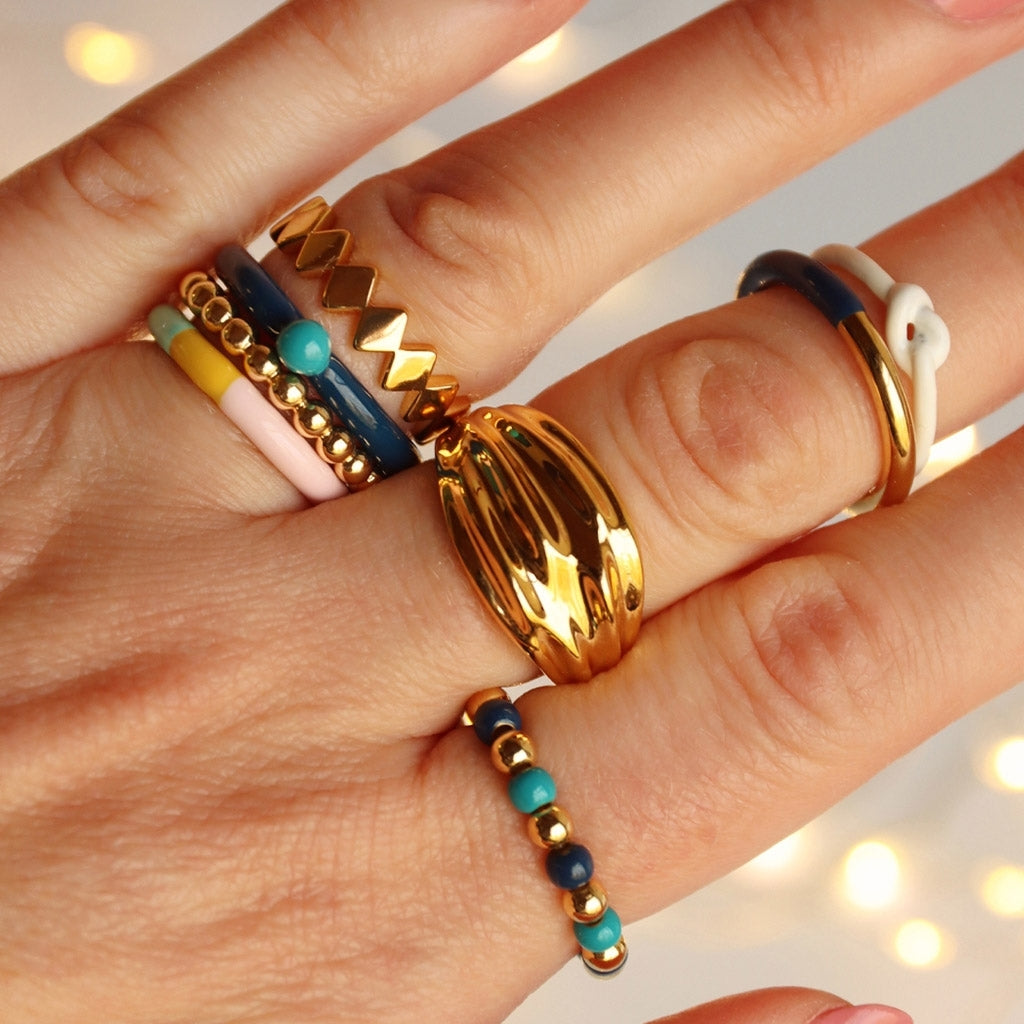 LULU Copenhagen Chunky Silk Ring Rings Gold plated