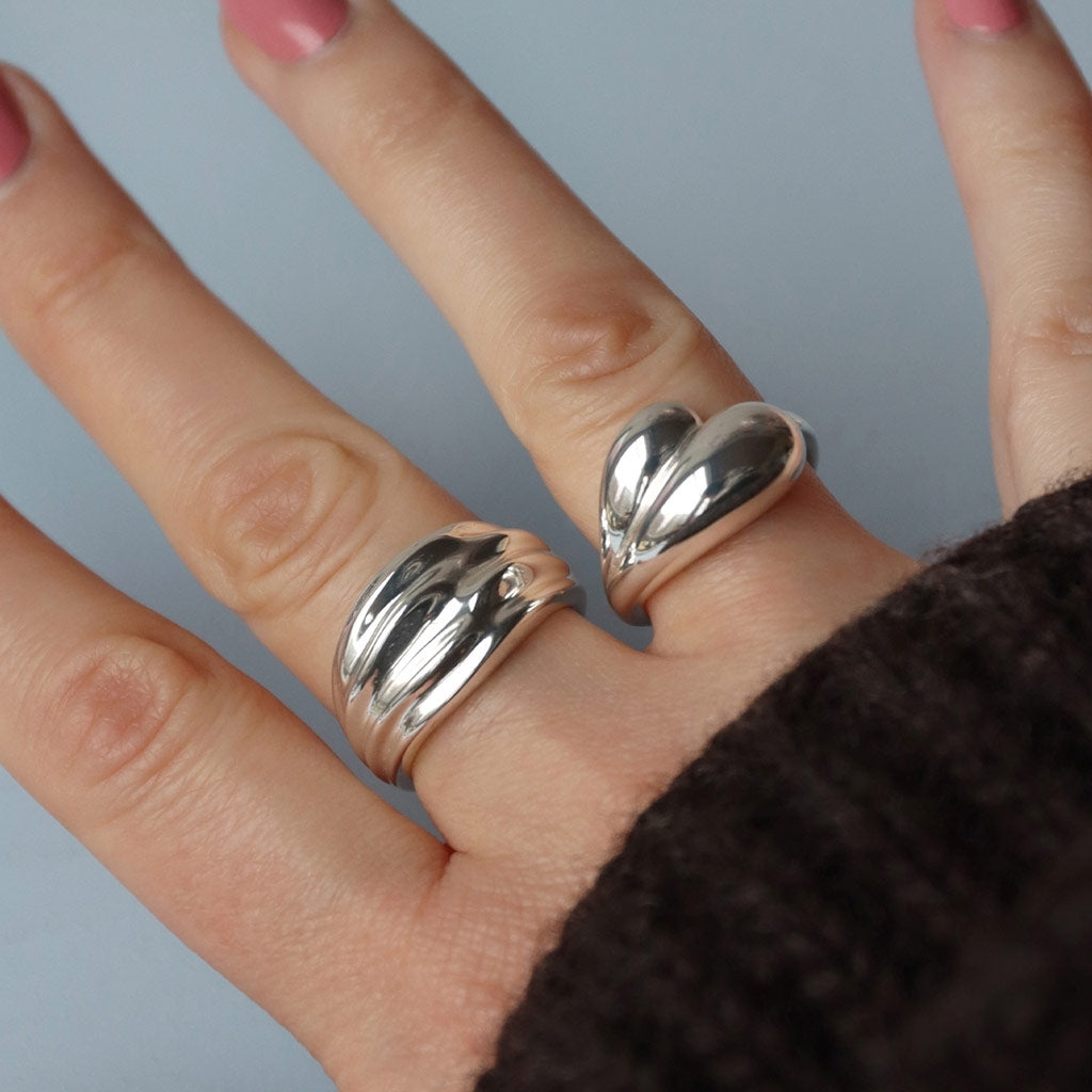 LULU Copenhagen Chunky Silk Ring Rings Silver
