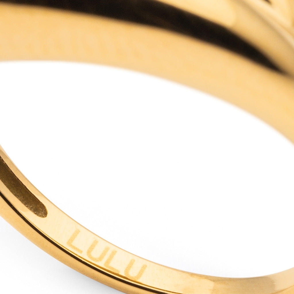 LULU Copenhagen Chunky Soft Drops Ring Rings Gold plated