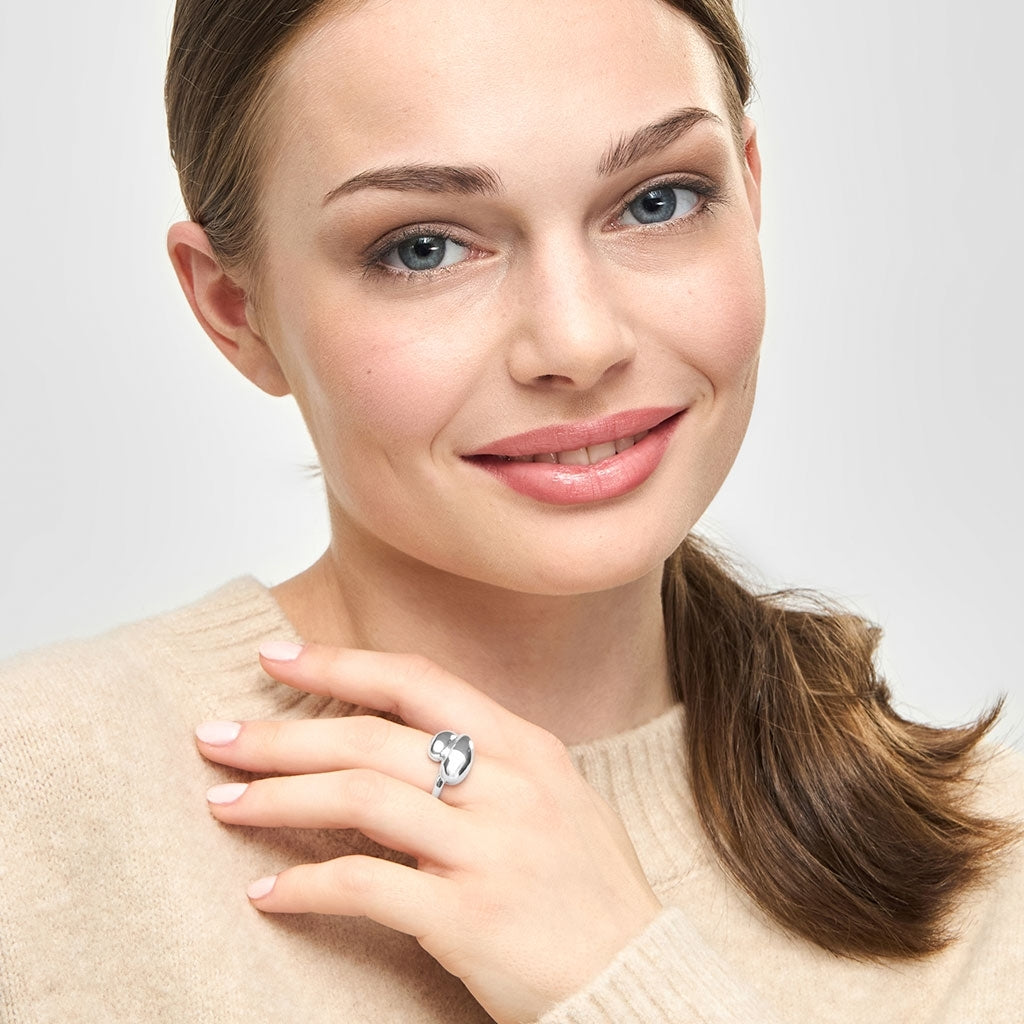 LULU Copenhagen Chunky Soft Drops Ring Rings Silver