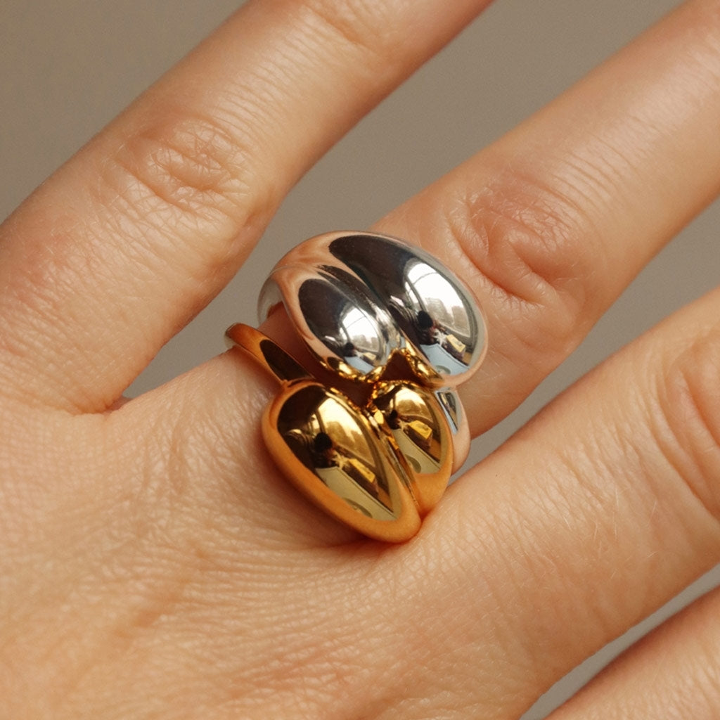 LULU Copenhagen Chunky Soft Drops Ring Rings Silver