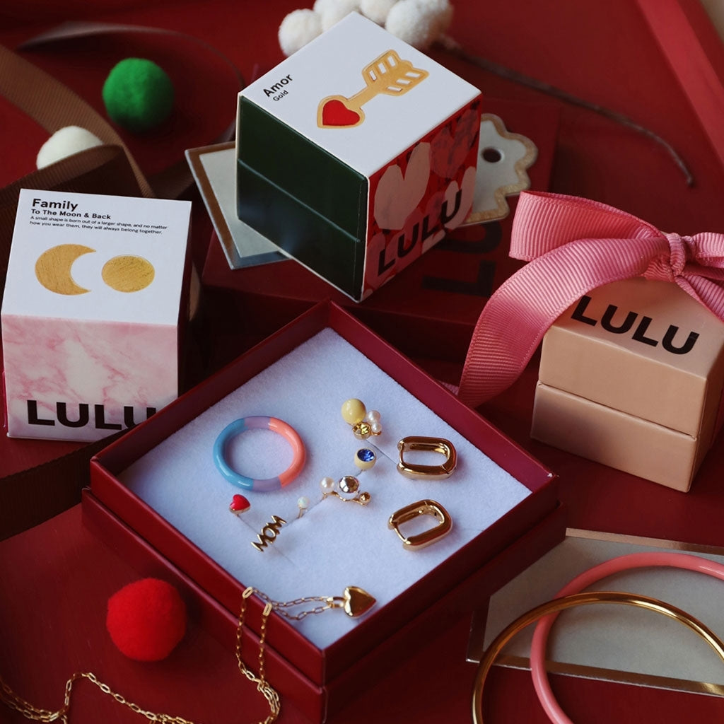 LULU Copenhagen Chunky Square Hoops pair Hoops Gold plated