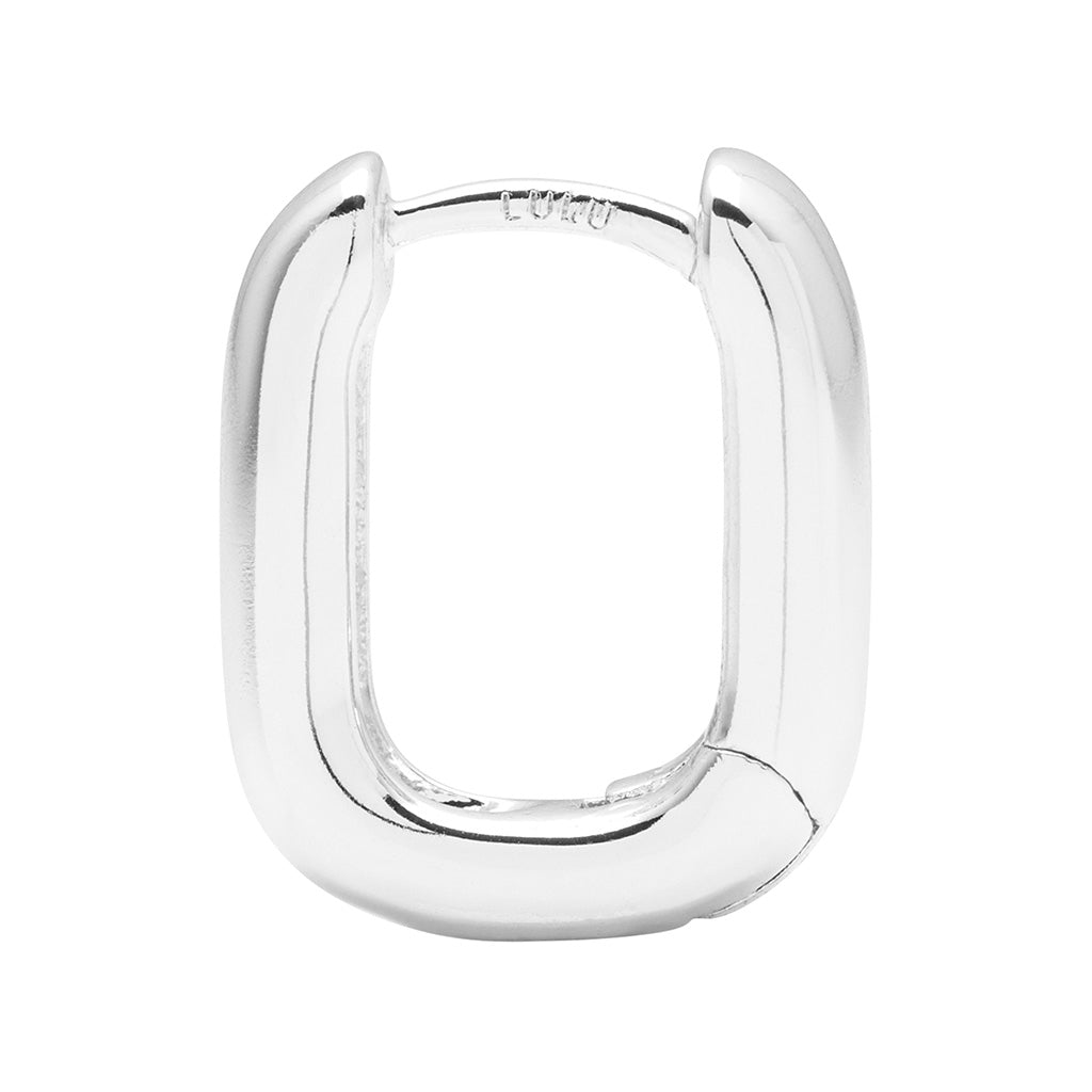 LULU Copenhagen Chunky Square Hoops pair Hoops Silver Plated