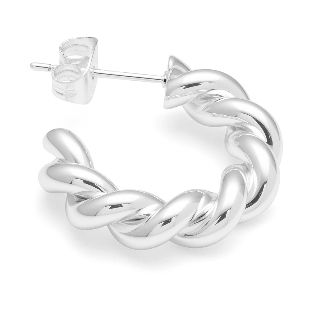 LULU Copenhagen Chunky Twisted Hoops pair Hoops Silver Plated