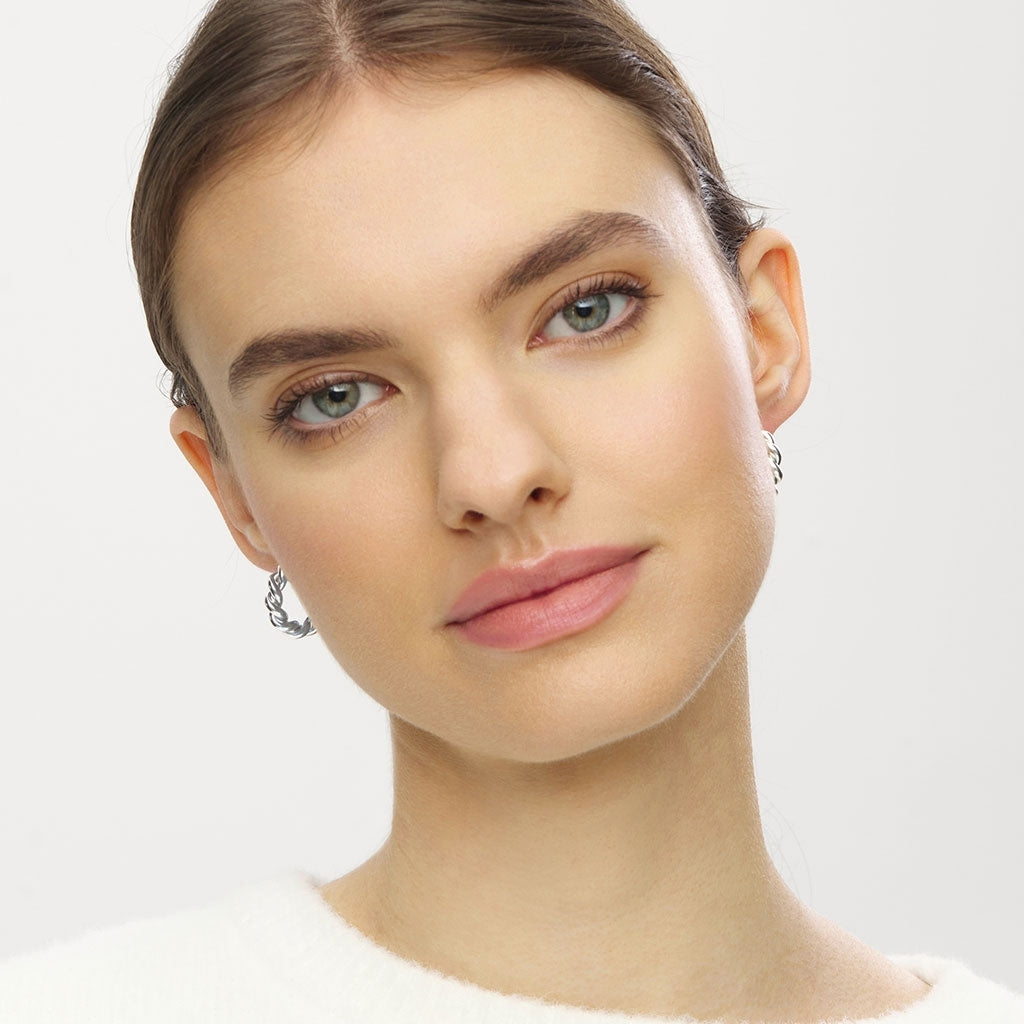 LULU Copenhagen Chunky Twisted Hoops pair Hoops Silver Plated