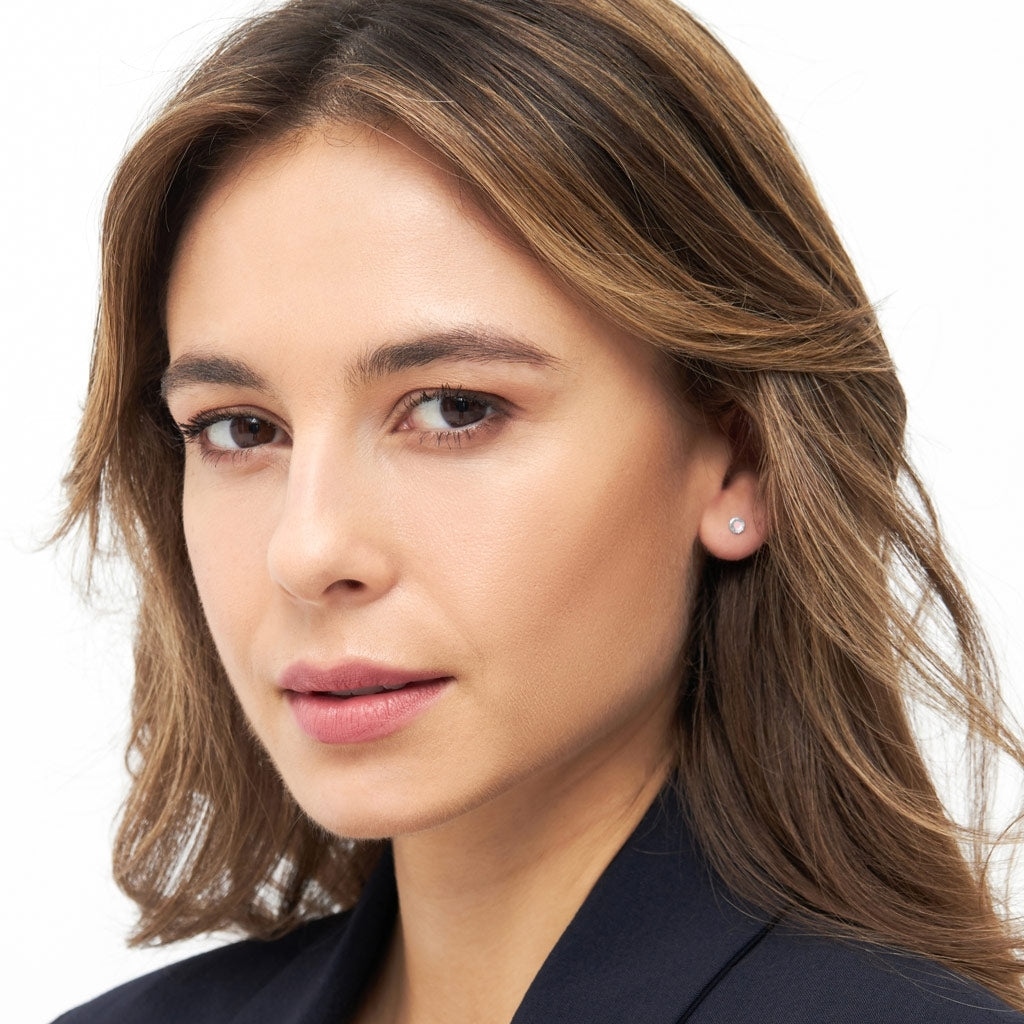 LULU Copenhagen Circle earring 1 pcs - silver plated Ear stud, 1 pcs Pink