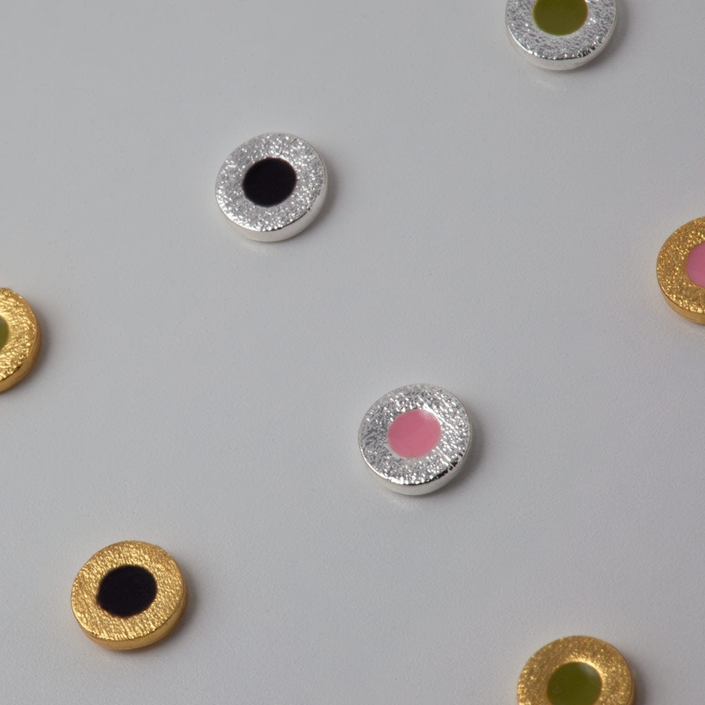 LULU Copenhagen Circle earring 1 pcs - silver plated Ear stud, 1 pcs Pink