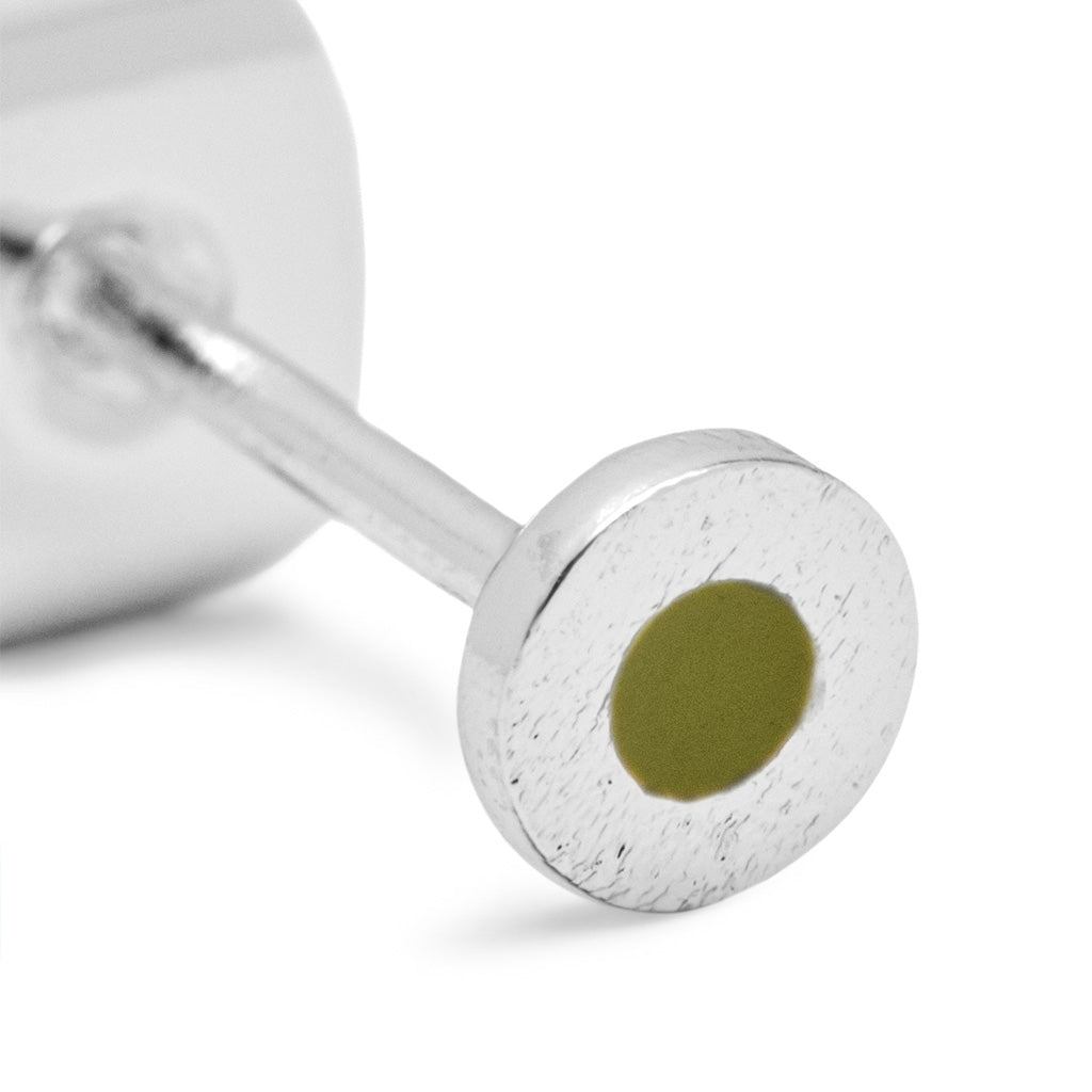 LULU Copenhagen Circle earring 1 pcs - silver plated Ear stud, 1 pcs Willow Green