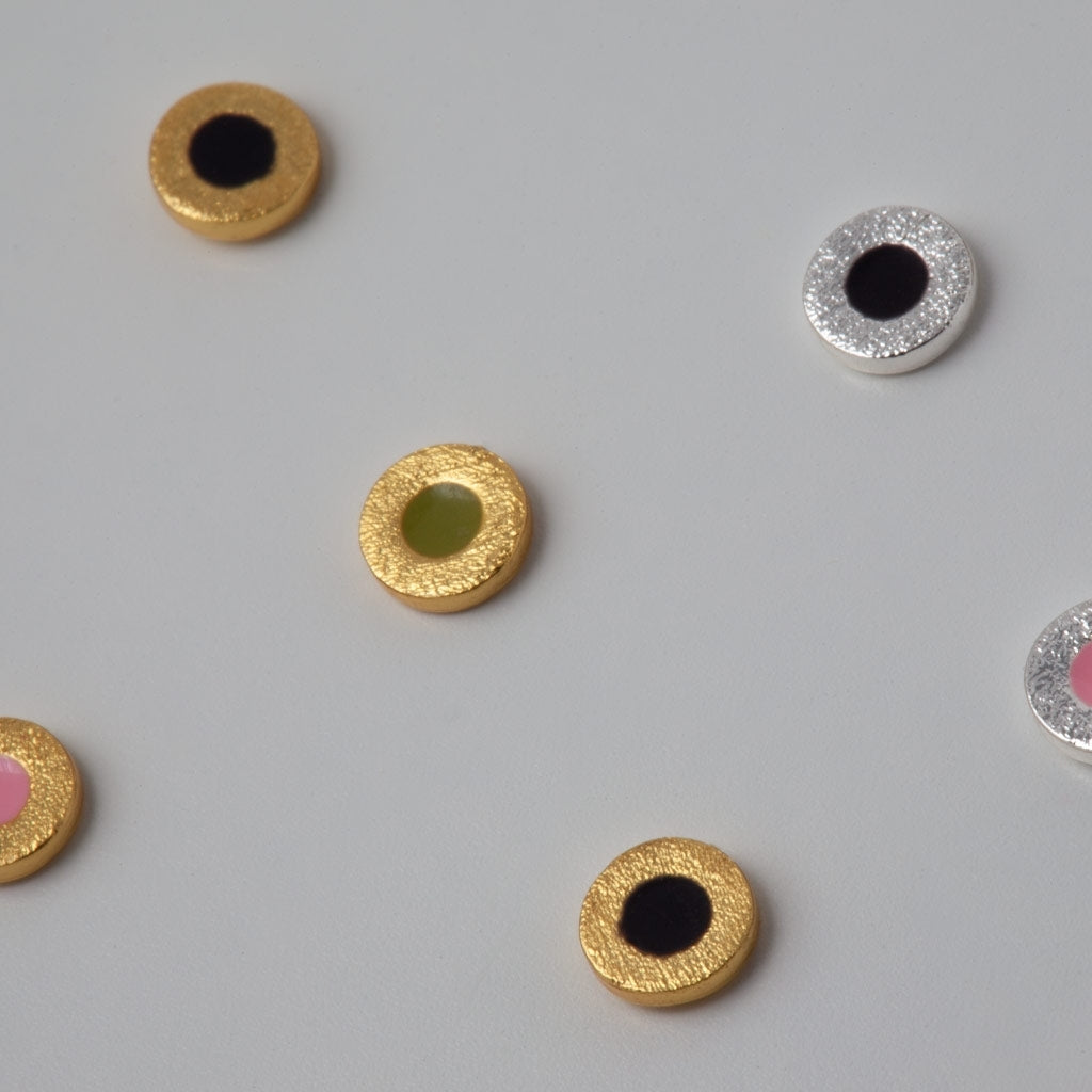 LULU Copenhagen Circle earring 1 pcs - silver plated Ear stud, 1 pcs Willow Green